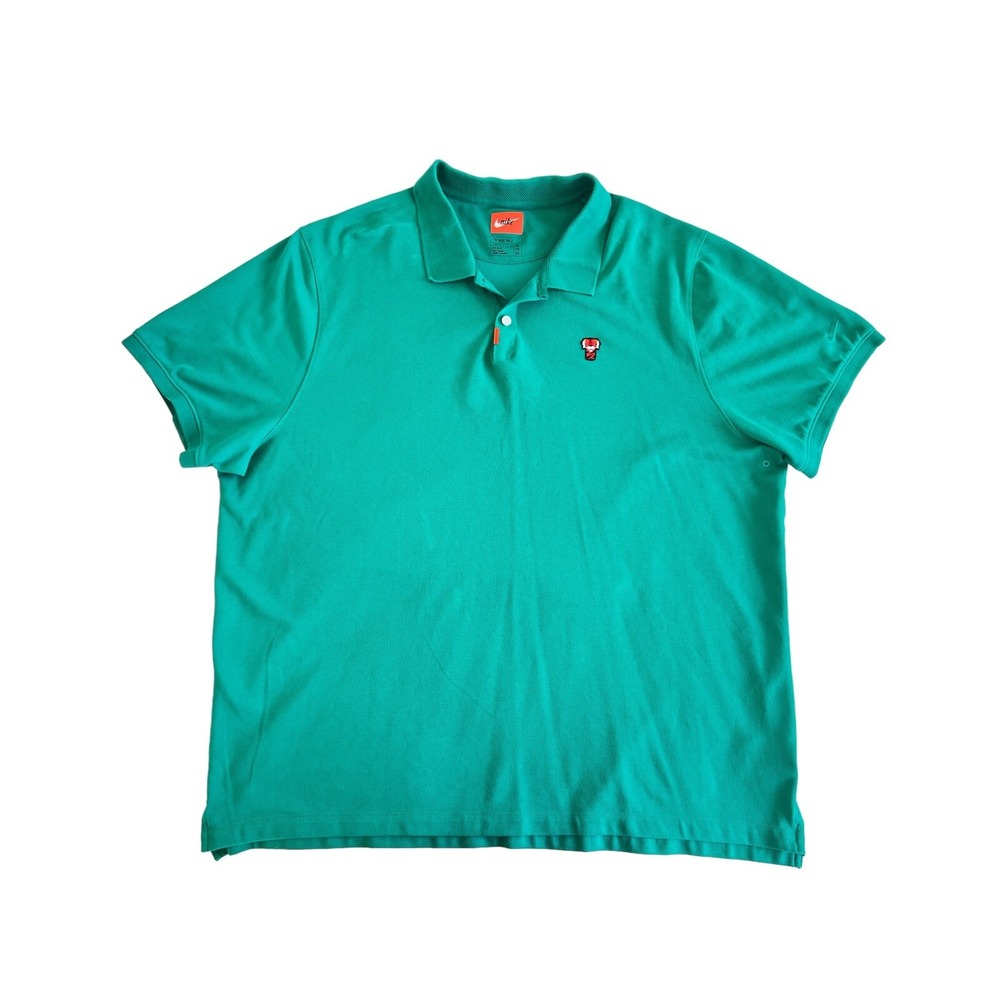 Nike‎ The Nike Polo Dri-FIT Green Tiger Patch Short Sleeve Shirt XXL CJ0880-370
